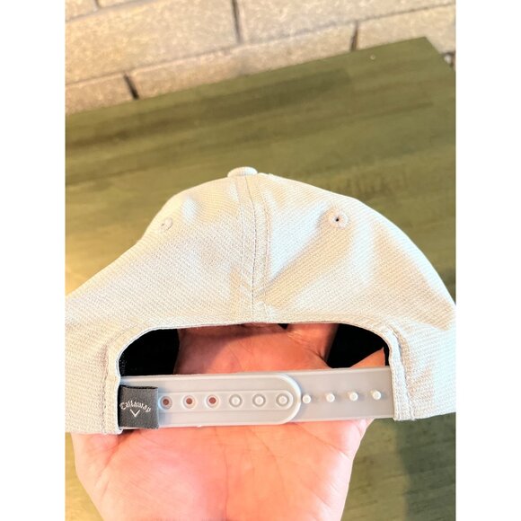 Callaway Golf Hat Beige With Orange Exclamation Mark Adjustable Snapback Cap - Picture 5 of 8